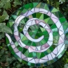 Mosaik  Garten Trittstein Dekostein rund Spirale