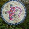 Mosaik  Garten Trittstein Mosaikbild Gecko Eidechse