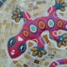 Mosaik  Garten Trittstein Mosaikbild Gecko Eidechse
