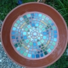 Mosaikschale Terracotta Schale rund grün petrol türkis 