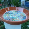 Mosaikschale Terracotta Schale rund grün petrol türkis 