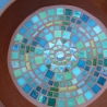 Mosaikschale Terracotta Schale rund grün petrol türkis 