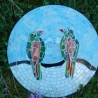 Mosaik  Garten Trittstein Mosaikbild Vogelpaar