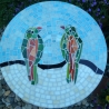 Mosaik  Garten Trittstein Mosaikbild Vogelpaar