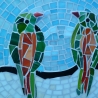 Mosaik  Garten Trittstein Mosaikbild Vogelpaar