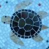 Mosaik  Garten Trittstein Dekostein rund Schildkröte