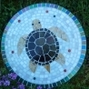 Mosaik  Garten Trittstein Dekostein rund Schildkröte