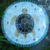 Mosaik  Garten Trittstein Dekostein rund Schildkröte