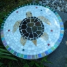 Mosaik  Garten Trittstein Dekostein rund Schildkröte
