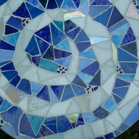 Mosaik  Garten Zierstein Dekostein rund Spirale