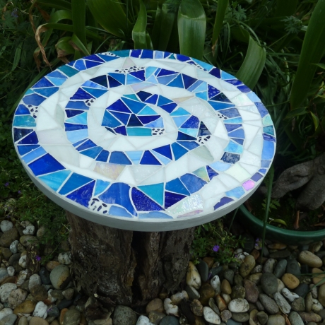 Mosaik  Garten Zierstein Dekostein rund Spirale