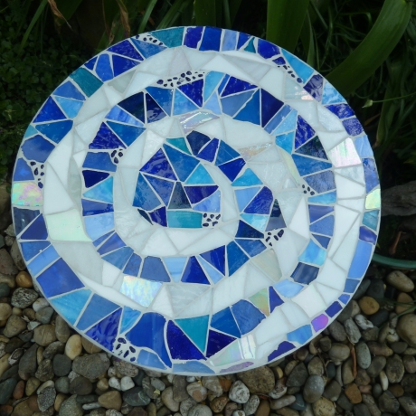 Mosaik  Garten Zierstein Dekostein rund Spirale
