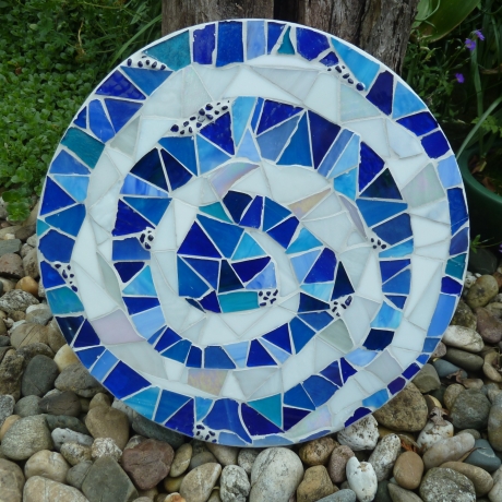 Mosaik  Garten Zierstein Dekostein rund Spirale