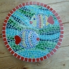 Mosaik  Garten Trittstein Herz Fische 