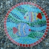 Mosaik  Garten Trittstein Herz Fische 