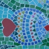 Mosaik  Garten Trittstein Herz Fische 