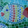 Mosaik  Garten Trittstein Herz Fische 