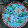 Mosaik  Garten Trittstein Herz Fische 