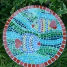 Mosaik  Garten Trittstein Herz Fische 