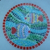 Mosaik  Garten Trittstein Herz Fische 