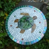 Mosaik  Garten Trittstein Dekostein rund Schildkröte