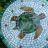 Mosaik  Garten Trittstein Dekostein rund Schildkröte