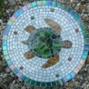 Mosaik  Garten Trittstein Dekostein rund Schildkröte