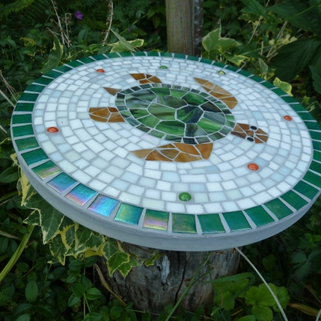 Mosaik  Garten Trittstein Dekostein rund Schildkröte
