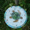 Mosaik  Garten Trittstein Dekostein rund Schildkröte