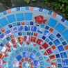 Beton Vogeltränke Mosaik Wasserschale Fisch