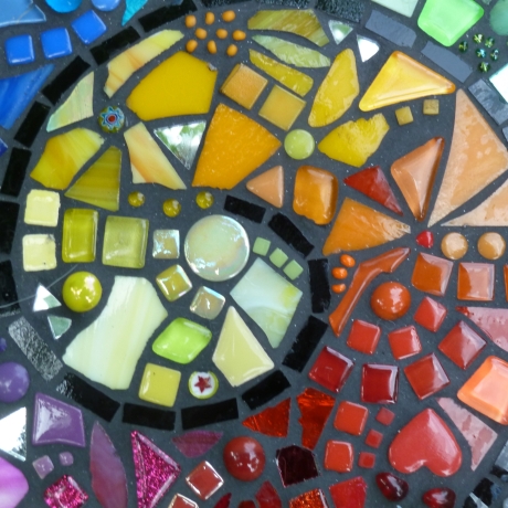 Mosaik  Garten Trittstein Farbverlauf Regenbogen Schnecke