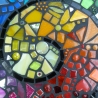 Mosaik  Garten Trittstein Farbverlauf Regenbogen Schnecke