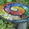 Mosaik  Garten Trittstein Farbverlauf Regenbogen Schnecke