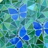 Mosaik  Garten Trittstein Schmetterlinge blau