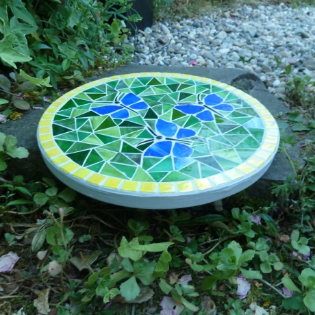 Mosaik  Garten Trittstein Schmetterlinge blau