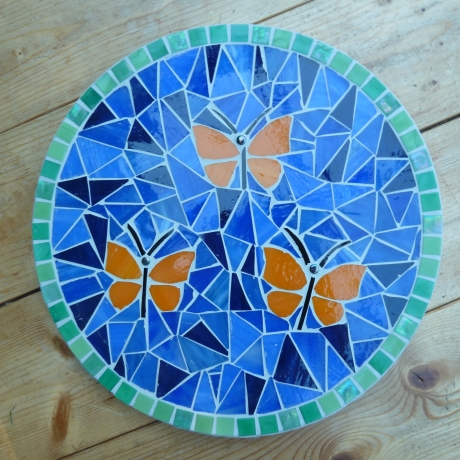 Mosaik  Garten Trittstein Schmetterlinge orange