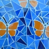 Mosaik  Garten Trittstein Schmetterlinge orange