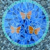Mosaik  Garten Trittstein Schmetterlinge orange