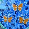 Mosaik  Garten Trittstein Schmetterlinge orange