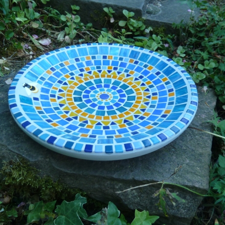 Beton Vogeltränke Mosaik Wasserschale Biene