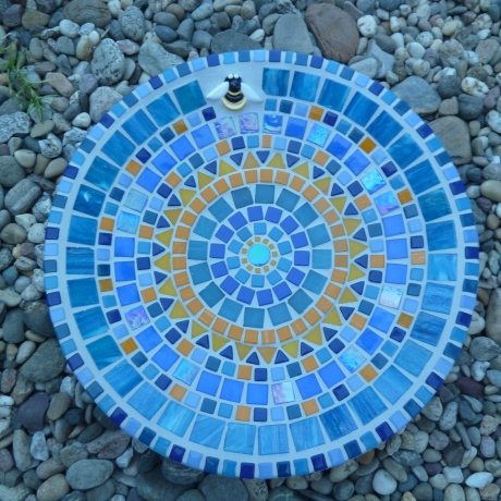 Beton Vogeltränke Mosaik Wasserschale Biene