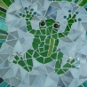 Mosaik  Garten Trittstein Dekostein rund Frosch