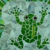 Mosaik  Garten Trittstein Dekostein rund Frosch