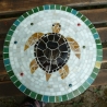 Mosaik  Garten Trittstein Dekostein rund Schildkröte