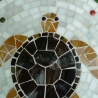 Mosaik  Garten Trittstein Dekostein rund Schildkröte