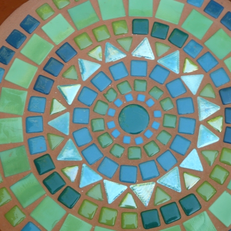 Mosaikschale Terracotta Schale rund grün petrol türkis 