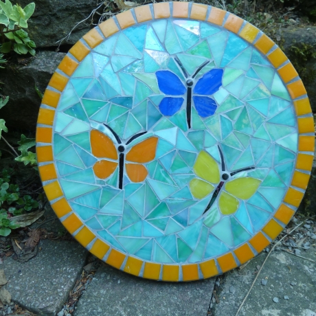 Mosaik  Garten Trittstein Schmetterlinge
