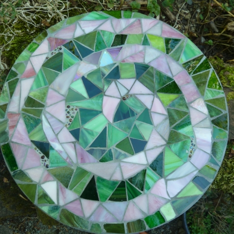 Mosaik  Garten Zierstein Dekostein rund Spirale