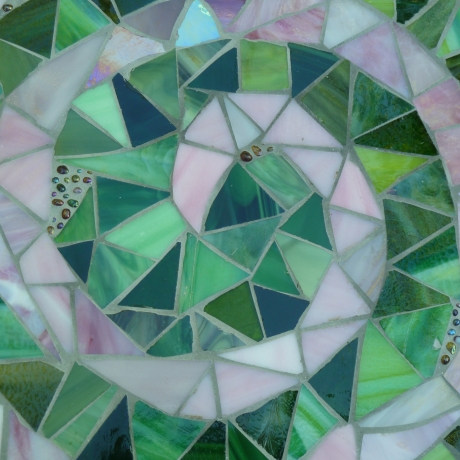Mosaik  Garten Zierstein Dekostein rund Spirale