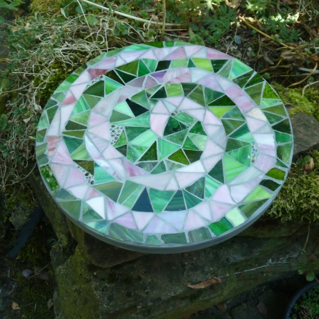 Mosaik  Garten Zierstein Dekostein rund Spirale